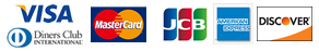 使用できるクレジットカード：VISA・MASTER・JCB・AmericanExpress・<br>
DISCOVER CARD・Diners Club